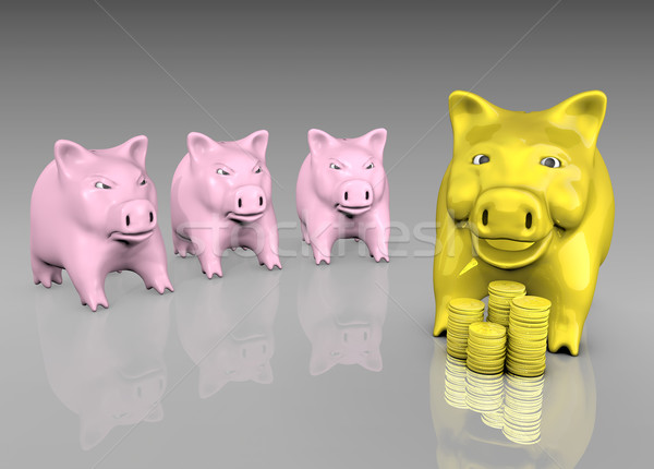 envied golden piggy Stock photo © TaiChesco