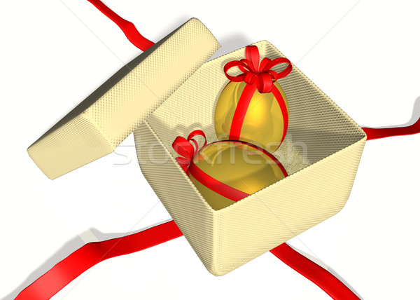 Gift box with easter eggs Stock photo © TaiChesco