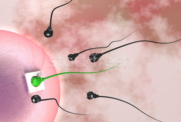 Groene energie leven kabels vorm sperma Stockfoto © TaiChesco