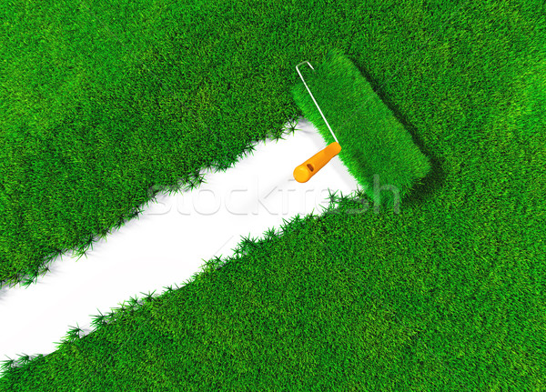 カバー 地上 草 先頭 表示 塗料 ストックフォト © TaiChesco