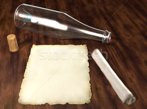cleaned message bottle Stock photo © TaiChesco