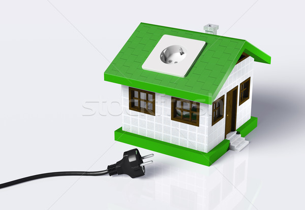 Stock photo: Small house disconnected to the electric current