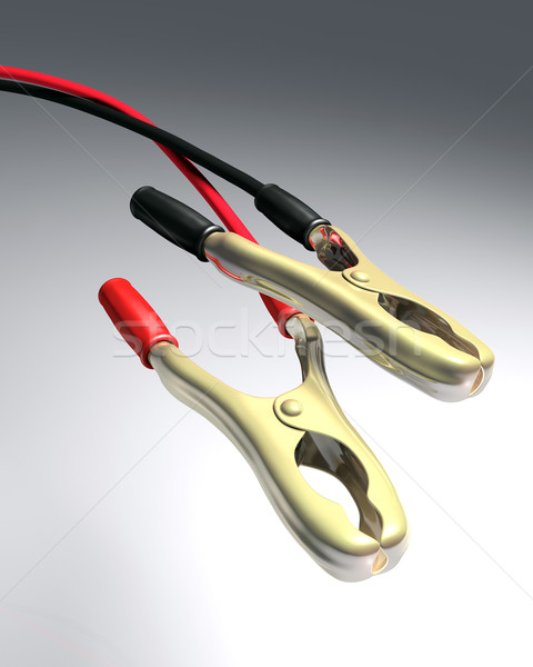 батареи кабелей пару черный красный Сток-фото © TaiChesco