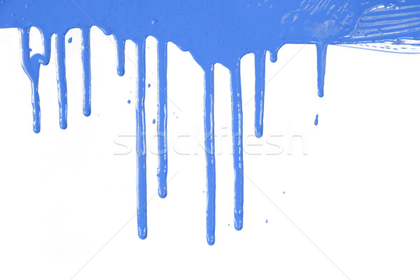 Blue paint  dripping / isolated on white / real photo Stock photo © Taiga