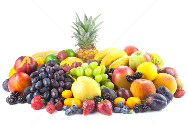 Diferente orgánico frutas aislado blanco espacio de la copia Foto stock © Taiga