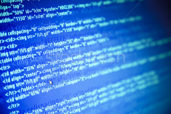 Screens with program web code and mouse / monitor background  Stock photo © Taiga