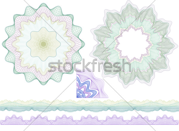 Classic guilloche borders and elenents for diploma or certificat Stock photo © Taiga