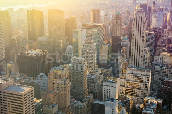 Stok fotoğraf: New · York · ufuk · çizgisi · kentsel · gökdelenler · gündoğumu · Manhattan