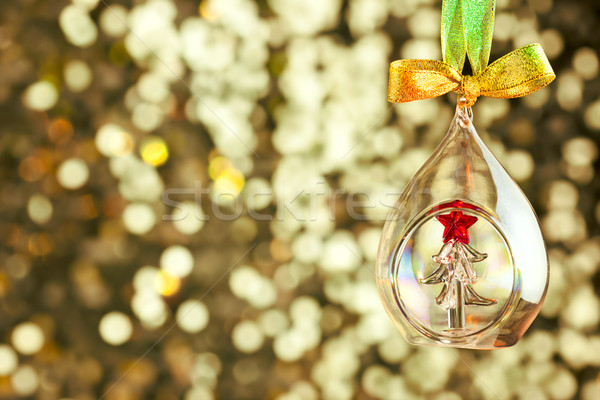 Christmas magic light background with glass bauble and colorful  Stock photo © Taiga