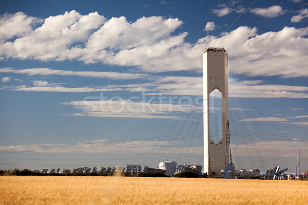 Tower with rays and panels of a Solar Power Station Stock photo © Taiga