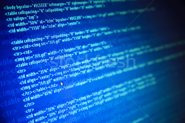 Screens with program web code and mouse / monitor background  Stock photo © Taiga