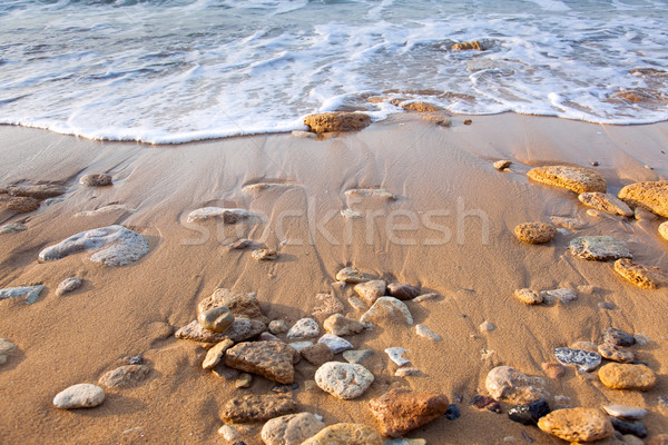 Golf zee strandzand stenen strand water Stockfoto © Taiga