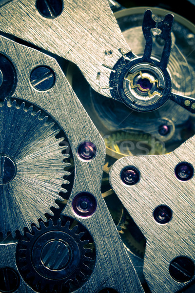 Macro mechanisch versnelling klok technologie metaal Stockfoto © Taiga