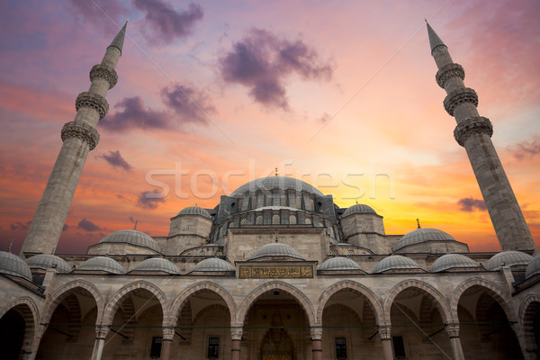 Сток-фото: удивительный · Восход · синий · мечети · красивой · небе
