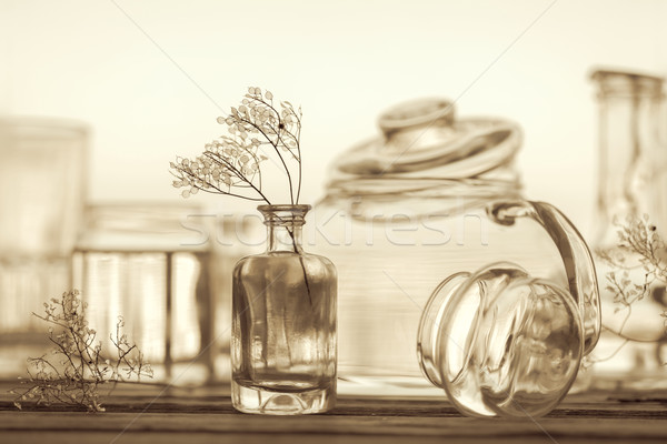 Stock photo: Still Life of Different Glassware - vintage style