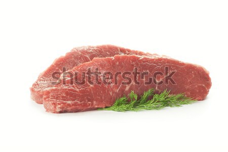 Stock fotó: Friss · hús · izolált · fehér · vacsora · izom
