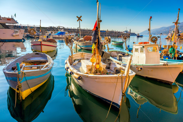 öreg mediterrán város marina kikötő hal Stock fotó © Taiga