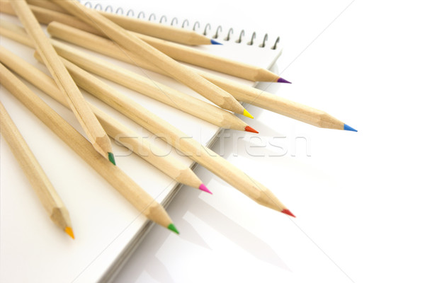 Color pencils on sketchbook isolated  Stock photo © Taiga