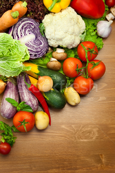 Stock photo: Fresh Organic Vegetables /  on the Wooden Desk