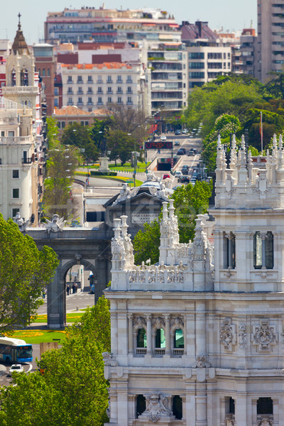 Aerial view of Madrid  / Famous Alcala Gate, builldings and stre Stock photo © Taiga