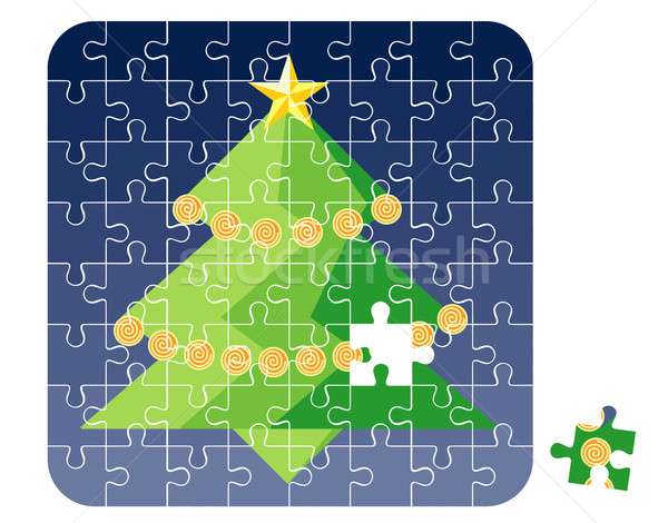 Stock photo: Puzzle Cristmas Tree / vector