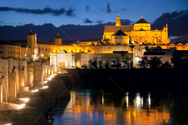 Stock photo: Roman Bridge and Mosque (Mezquita)  at evening, Spain, Europe