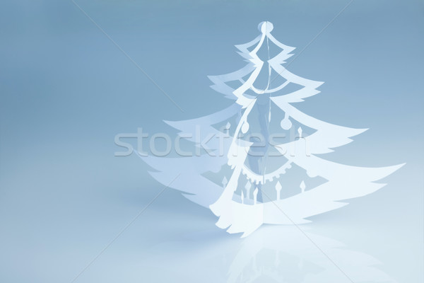 Beautiful white handmade christmas tree with decorations Stock photo © Taiga