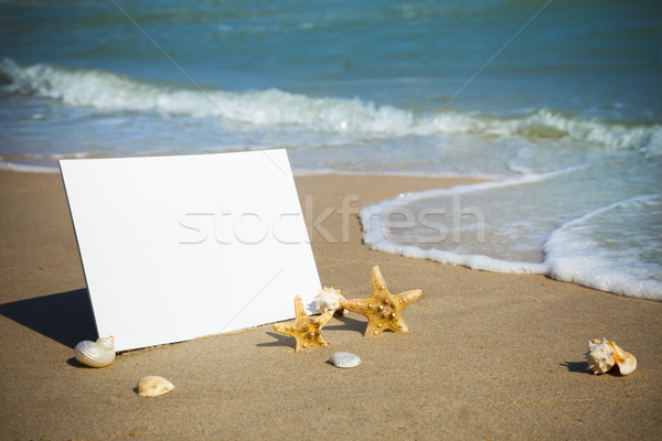 Stock photo: Summer / Blank Beach Paper on the sea 