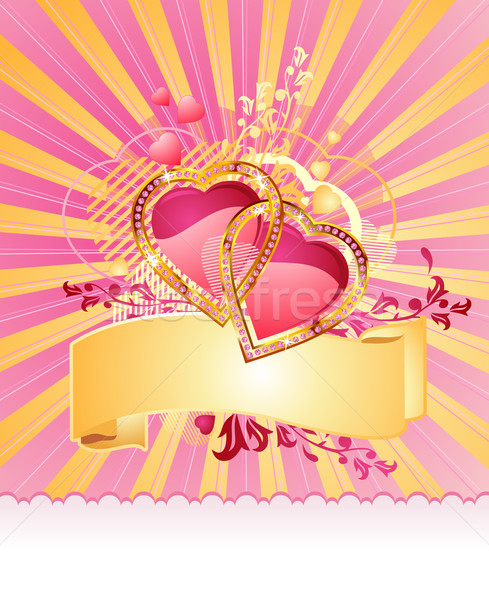  love hearts / with banner for your text / valentine /  vector Stock photo © Taiga