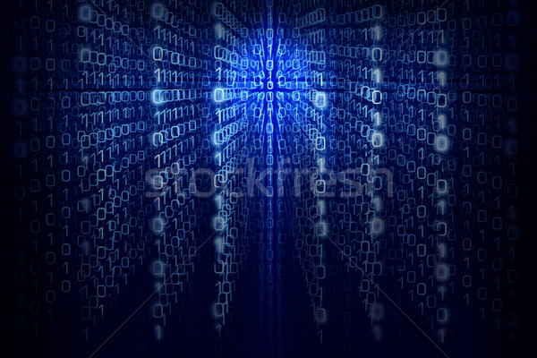 Bináris számítógép kód kék absztrakt mátrix Stock fotó © Taiga