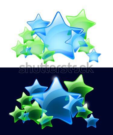 Stockfoto: Vector · sterren · ingesteld · gemakkelijk · witte · zwarte