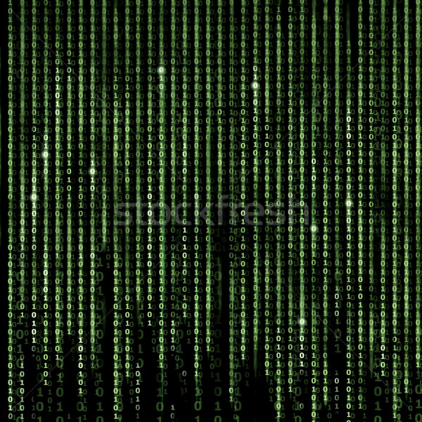 Verde matrice abstract program cod binar digital Imagine de stoc © Taiga