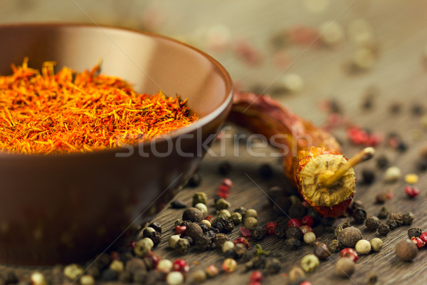 Szafran brązowy puchar naturalnych suszy Zdjęcia stock © Taiga