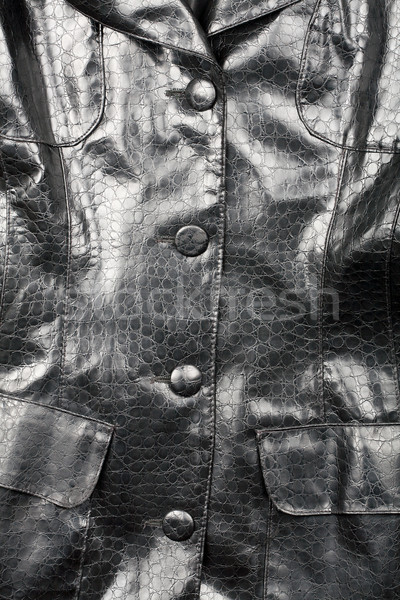 Fragmento chaqueta de cuero negro textura moda fondo Foto stock © Taigi