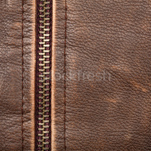 Fermoar piele maro textură modă abstract Imagine de stoc © Taigi