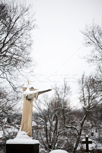 Statue jesus christ Friedhof Vilnius Litauen Stock foto © Taigi