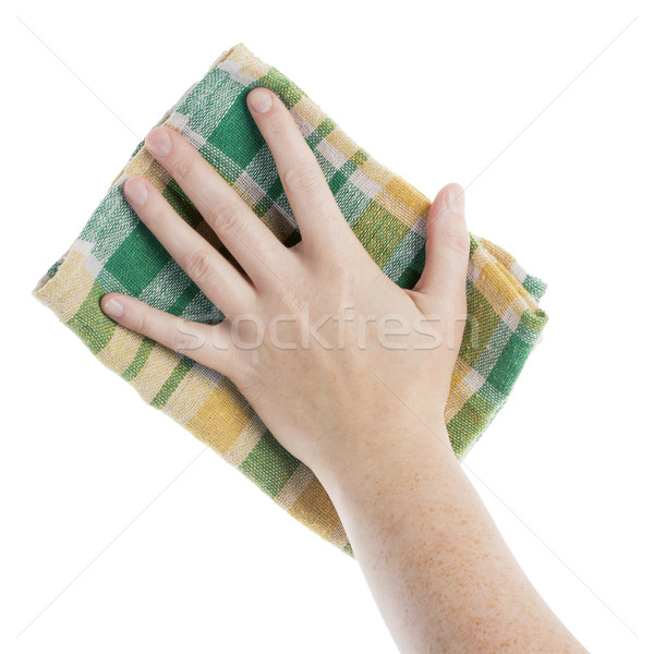Hand with cleaning cloth Stock photo © Taigi