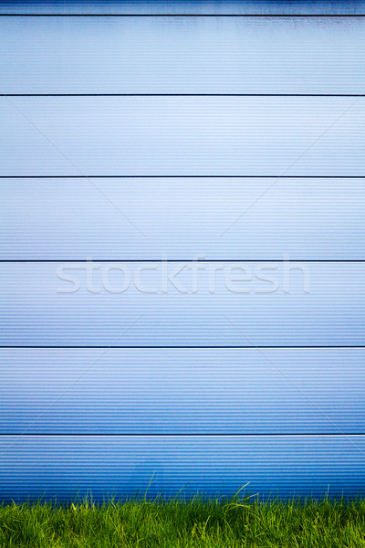 Foto stock: Moderna · azul · azulejo · pared · hierba · verde · fondo