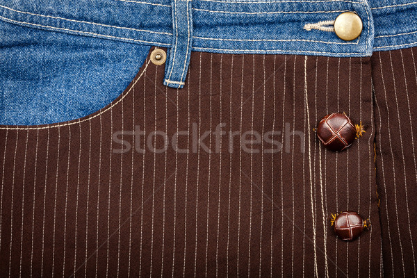 Jeans and lined brown fabric textures Stock photo © Taigi
