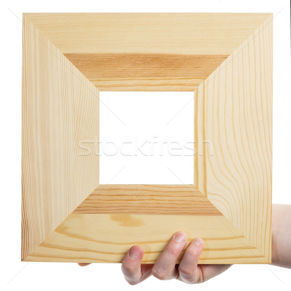 Moldura de madeira mão isolado branco madeira abstrato Foto stock © Taigi