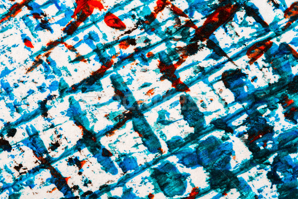 Résumé art main peint bleu rouge [[stock_photo]] © Taigi