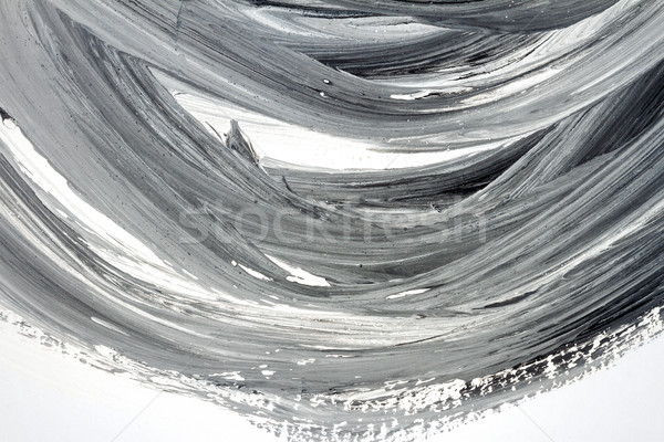 ストックフォト: 抽象的な · 黒白 · 手 · 描いた · アクリル · 創造