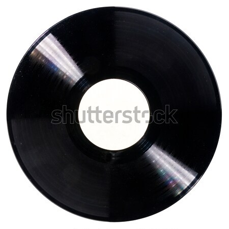 Noir poussiéreux vinyle record isolé blanche Photo stock © Taigi