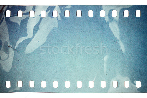 Oude grunge filmstrip luidruchtig Blauw geïsoleerd Stockfoto © Taigi