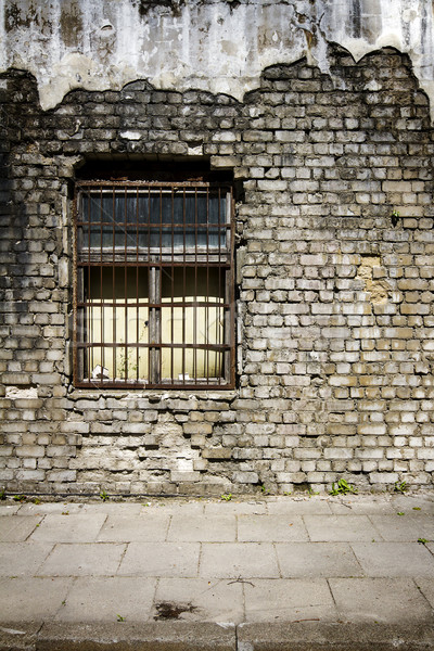 Alten Wand geknackt Fenster Haus Textur Stock foto © Taigi