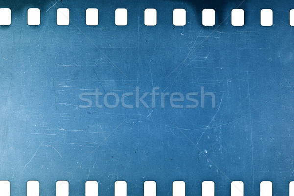 Starych grunge przezroczy głośny niebieski taśmy filmowej Zdjęcia stock © Taigi
