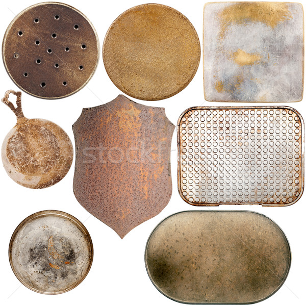 Collection of old metal plates Stock photo © Taigi