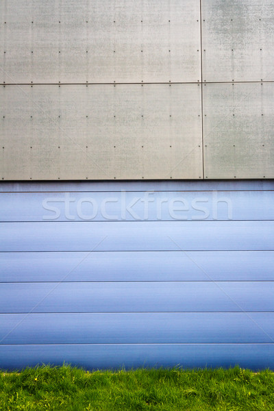 Stock photo: Modern blue tile wall