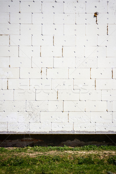 Wand weiß Haus Gras Bau Hintergrund Stock foto © Taigi