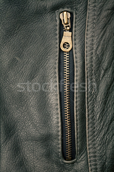 Zipper cuir sombre texture mode résumé [[stock_photo]] © Taigi